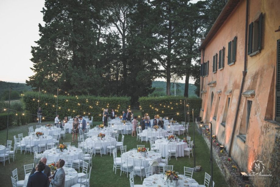 Allestimento per la cena di matrimonio a Villa Nozzole - Greve in Chianti - Tuscany